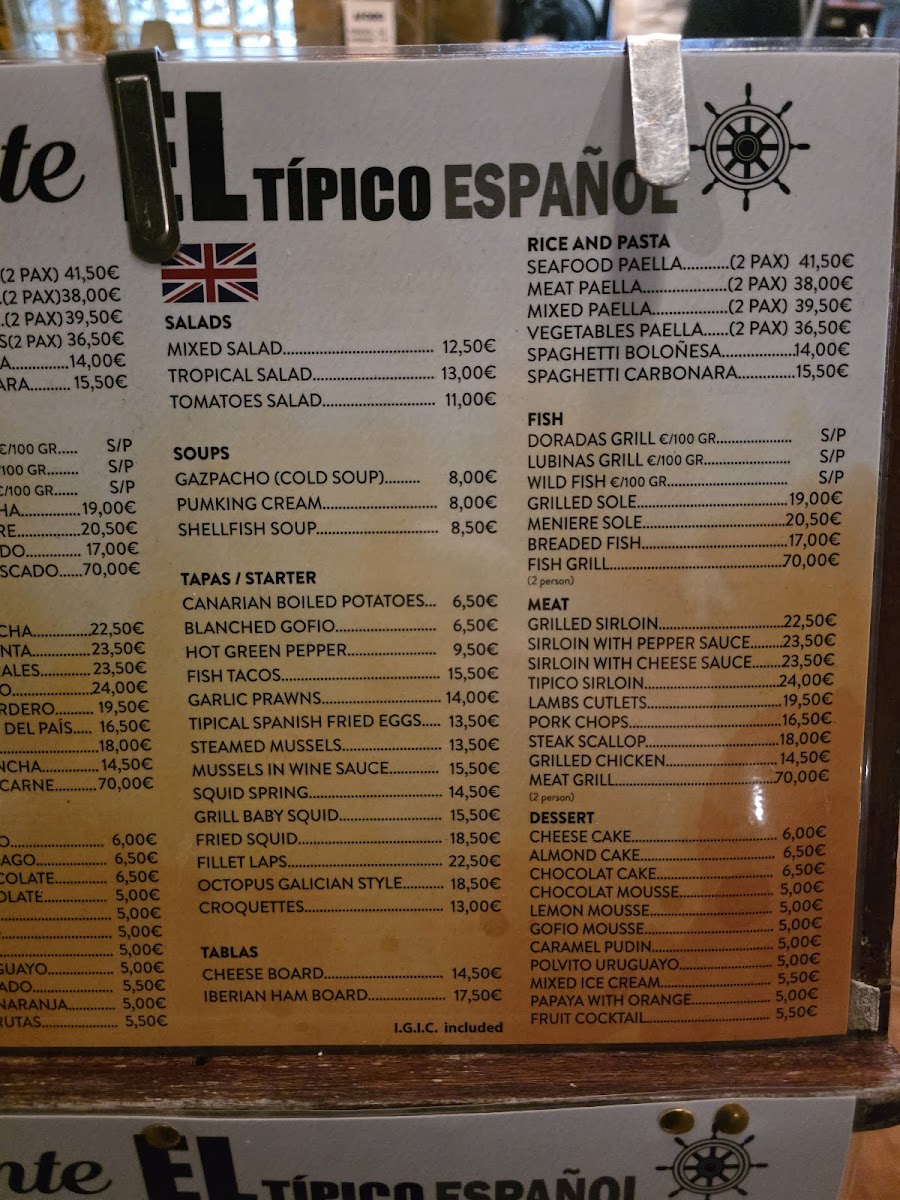 Menu El Típico Español-8